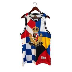 Acapulco Gold Logo Crest Nautical Flags Tank Top Jersey Men Size SMALL NWOT